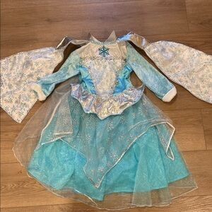 Frozen “Elsa” Blue and Silver Princess Dress with Snowflake Design